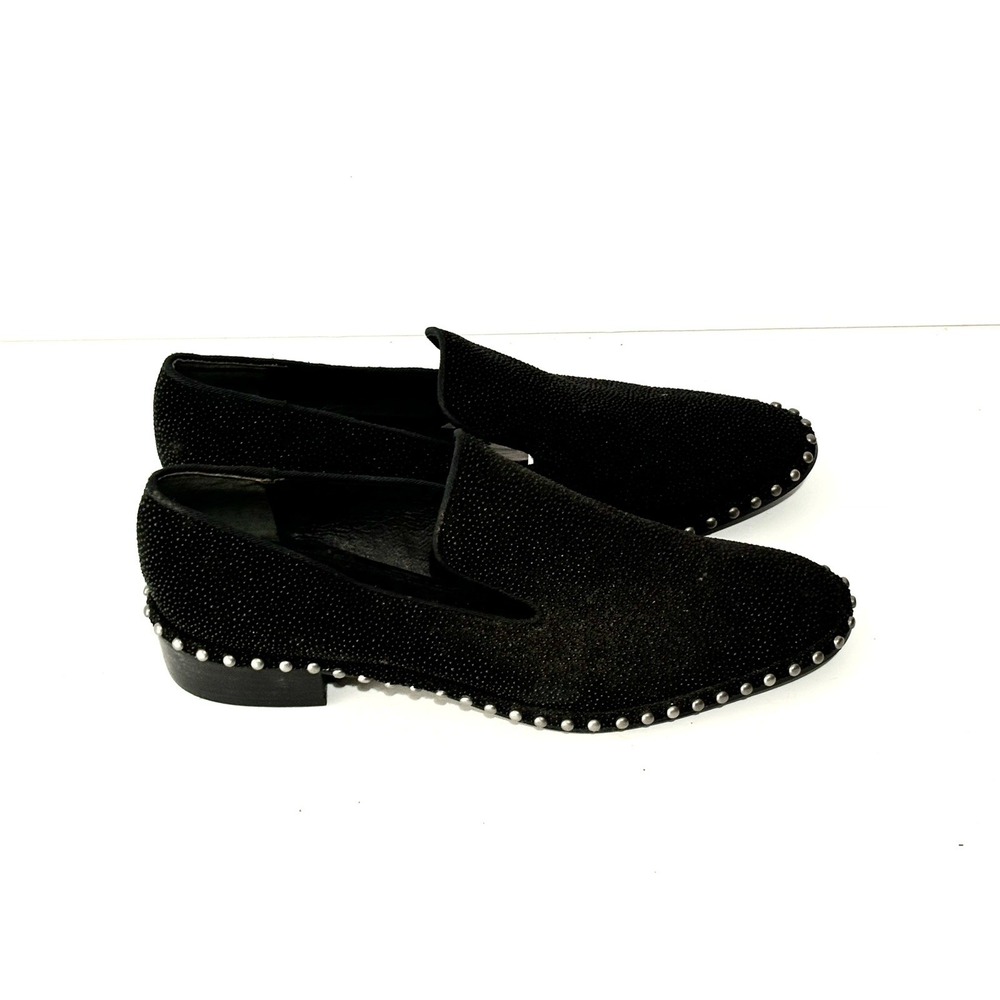 Adrianna Papell Prince Natural Zambia Calf Hair Leather Stud Slip On Loafer 7 M - Picture 2 of 8